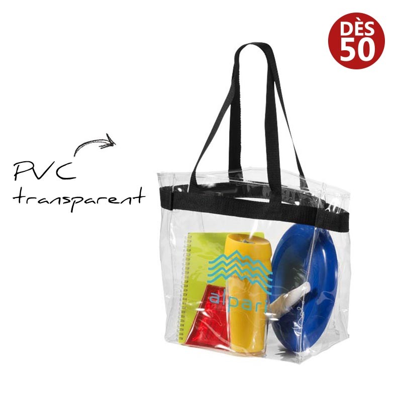 Sac de plage transparent publicitaire - Sac transparent personnalisé