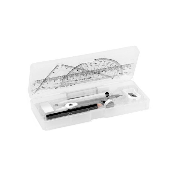 Kit Géométrie 2 Ensembles AUEFUDQ - Règle 15 Cm, équerres 45°/60°, Rapporteur 180°, Compas, Fournitures Scolaires Transparentes