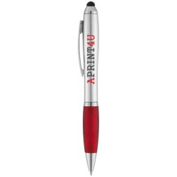 Stylo stylet couleur argent avec grip coloré personnalisé