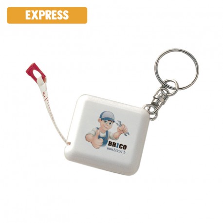 Mètre, Mètre publicitaire, Mètre-ruban porte-clefs level personnalisable