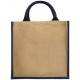 Grand sac bicolore publicitaire en toile de jute