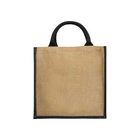 Grand sac bicolore publicitaire en toile de jute