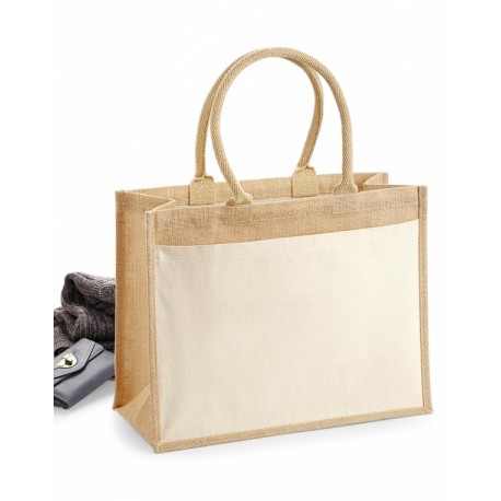 Sac toile de jute avec pochette coton