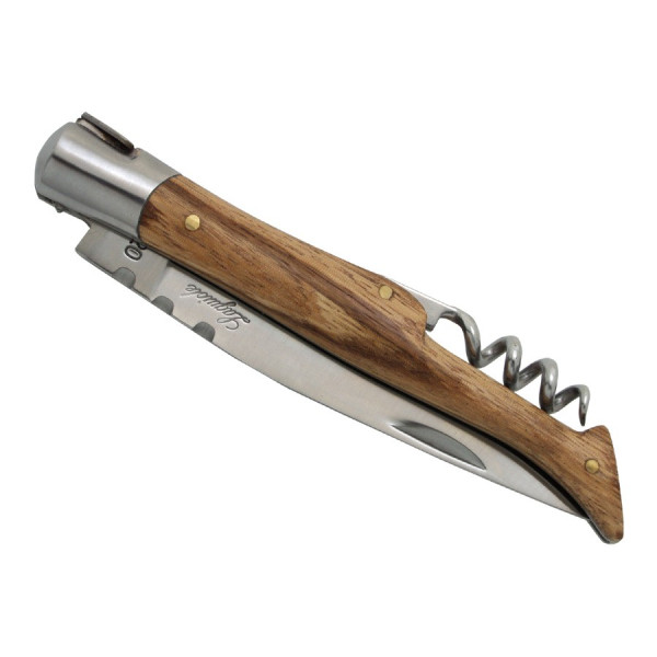 Couteau tradiction personnalisé Frêne exotique tire-bouchon