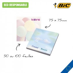 BIC® 75 mm x 75 mm Adhesive Notepads Ecolutions®
