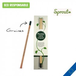 Crayon de bois à  planter Sprout personnalisé - Etui standard