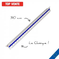 Cutch alu 30cm personnalisé avec échelles sur-mesure (architecte, géomètre, BTP...) "ALU30"