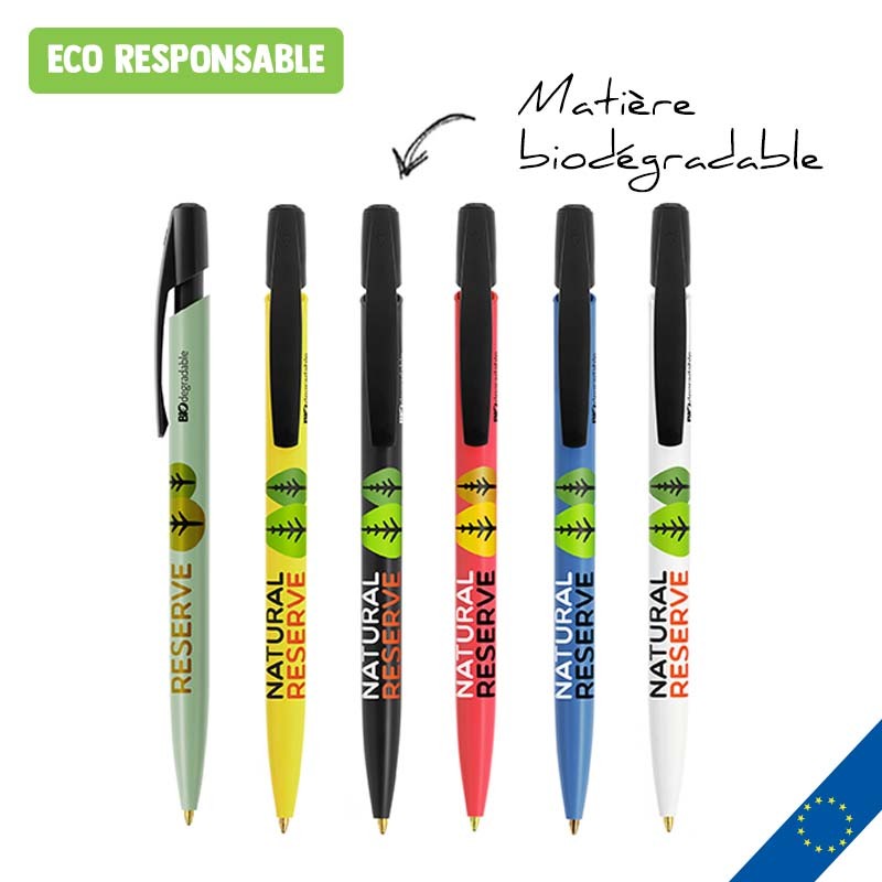 Stylo publicitaire personnalisé fabriqué en Europe Recyclé Media Clic Grip  Digital BIC