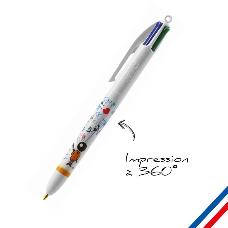 Stylo BIC® 4 Couleurs marquage Digital. Stylo 4 couleurs quadrichromie