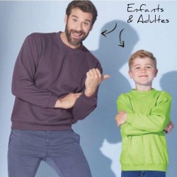 Sweat-shirt personnalisé col rond "IDEM" - Gamme enfant à adulte