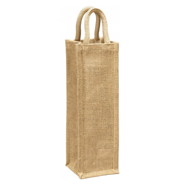 Sac à bouteille en jute pailleté personnalisé