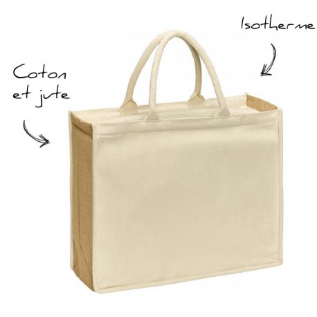 Sac isotherme toile et jute personnalisé