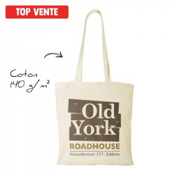 Tote bag personnalisé coton naturel 140g/m2