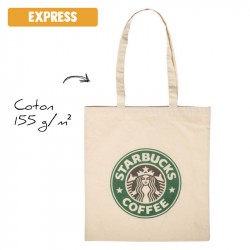 Sac tote bag publicitaire coton anses longues. Sac publiciitaire livrable en express cadoa