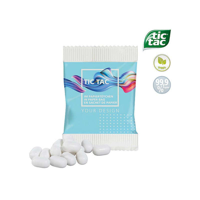 Bonbons flow pack personnalisables - Sachet bonbons publicitaire