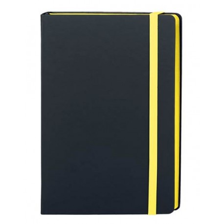 Carnet noir 140 x 210 mm couverture rigide et tranche colorée