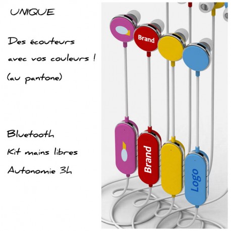 Ecouteurs bluetooth couleurs personnalisées