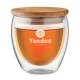 Verre double paroi personnalisé 250ml avec couvercle en bambou sur Cadeauweb