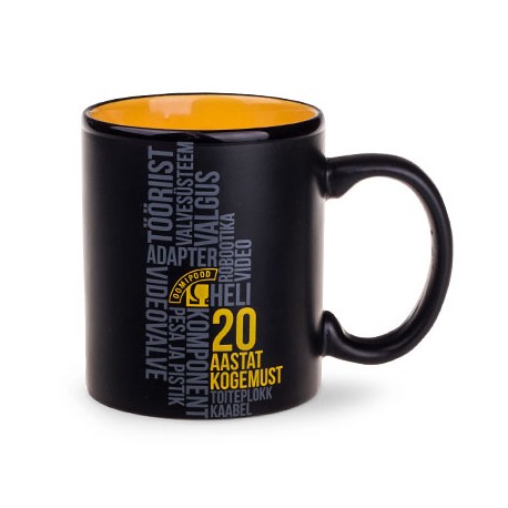 Mug publicitaire noir mat extérieur et couleur brillante intérieure