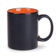 Mug publicitaire noir mat extérieur et couleur brillante intérieure