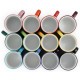 Mug personnalisable anse et liseré colorés  qualité 2000 lavages lave-vaisselle
