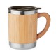 Mug isotherme double paroi en inox et bambou personnalisé "MIAKA"