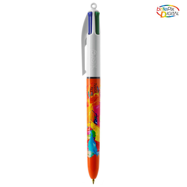 Stylo BIC® 4 Couleurs pointe fine avec personnalisation de logo sur cadeauweb