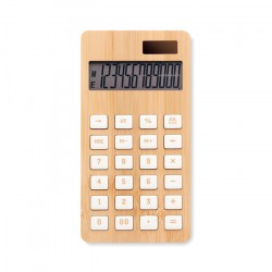 Calculatrice personnalisée bambou "WOODY" 12 chiffres avec logo sur Cadeauweb