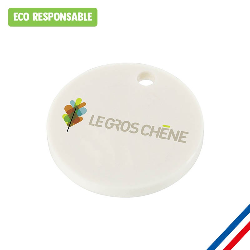 Jeton de caddie personnalisé plastique bio 1 euro fabriqué en France