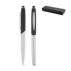 Parure stylo bille roller métal personnalisée