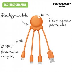 Câble de charge éco-responsable personnalisé XOOPAR "Octopus Eco"