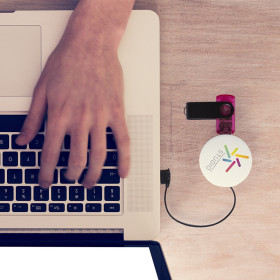 Hub USB rond personnalisé avec logo d'entreprise sur Cadeauweb