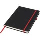 Carnet A5 noir personnalisé avec élastique coloré