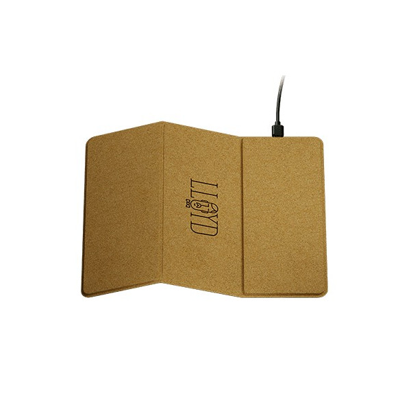 Tapis de souris en liège personnalisé chargeur sans fil et support de téléphone