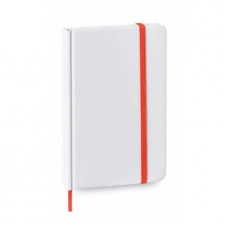 Carnet A6 blanc élastique couleur personnalisé