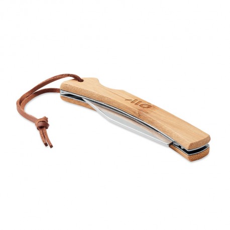 Couteau personnalisé pliable en bambou "ZACK"