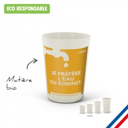 Gobelet plastique réutilisable en biocomposite 60 cl Nature