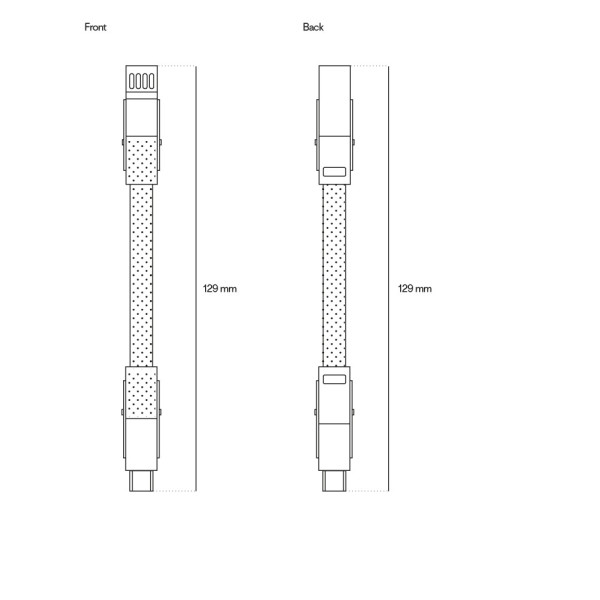 Câble de charge personnalisé court pour transfert et charge "DATA1"