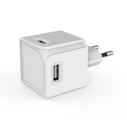 Chargeur mural USB personnalisé compact "CUBE" avec 4 ports