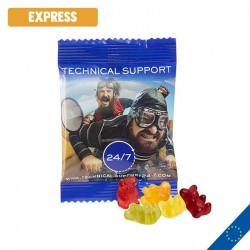 Sachet de gommes de fruit EXPRESS personnalisé - Production 24h