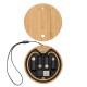 Câble de charge 6 en 1 avec boitier bambou personnalisé "DISCUS BAMBOU" reflects reeves convertics bambou