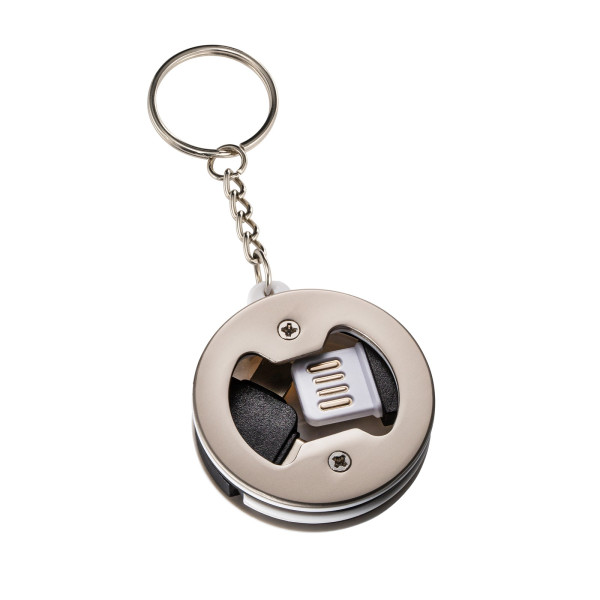 Porte-clés personnalisé avec câble de charge et décapsuleur "LOMIX"