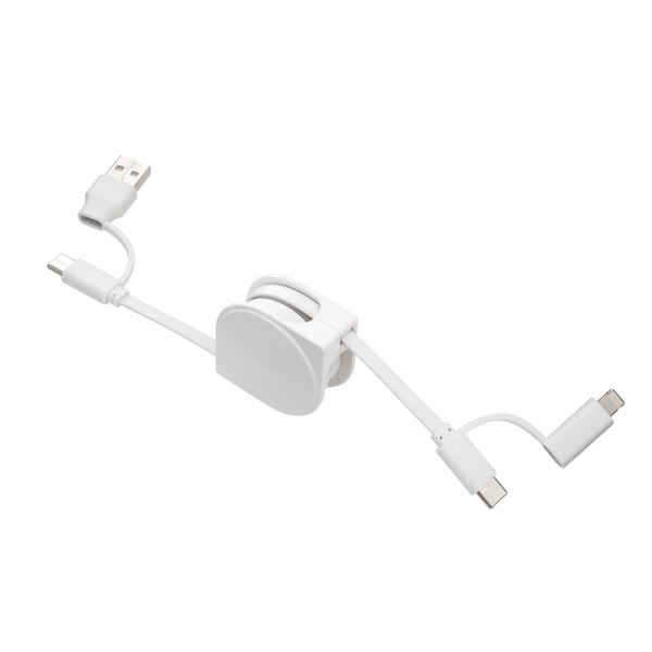 Câble de charge extensible 6 en 1 publicitaire "ZIPY" - REFLECTS REEVES-SNAKE II