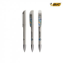 Stylo BIC SUPER CLIP ADVANCE avec embout métalique chromé argenté