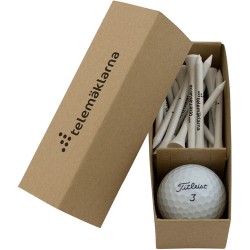 Boite cadeau golf balle et tee logotés écologique