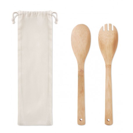 Couverts à salade en bambou personnalisés