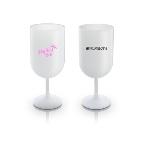 Verre à pied en plastique réutilisable