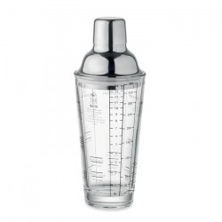 Shaker à cocktail personnalisé inox et verre avec graduations et recettes "CABANA"