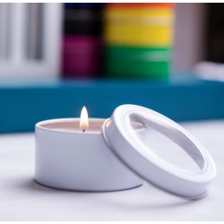 Bougie parfumée boite métal 8 couleurs