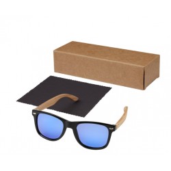 Lunettes de soleil en bois de chêne, plastique recyclé et verres miroir